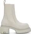 Rick Owens Beatle Bogun Suede Boots In 410 Dinge/clear