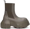 Rick Owens Gray Hollywood Beatle Mega Tractor Boots In 3434 Dust/dust