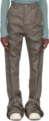 Rick Owens Gray Hollywood Bolan Banana Jeans In 34 Dust