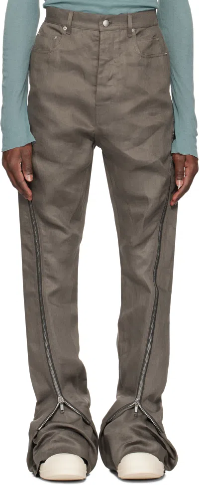 Rick Owens Gray Hollywood Bolan Banana Jeans In 34 Dust
