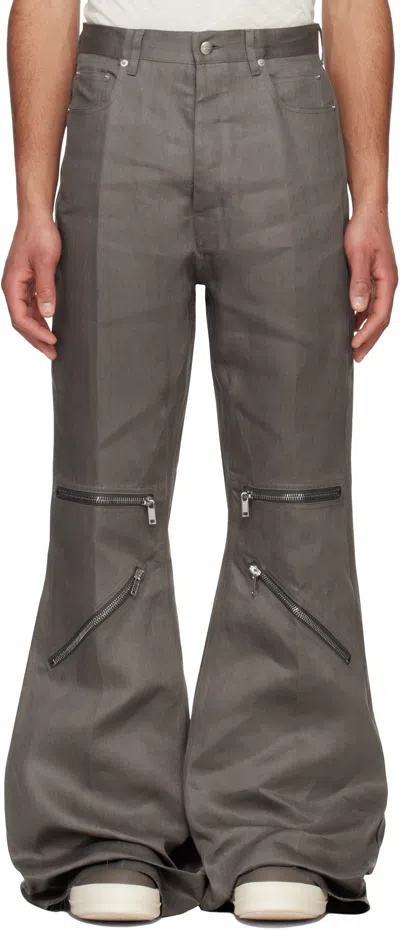 Rick Owens Gray Hollywood Bolan Cargo Pants In 34 Dust