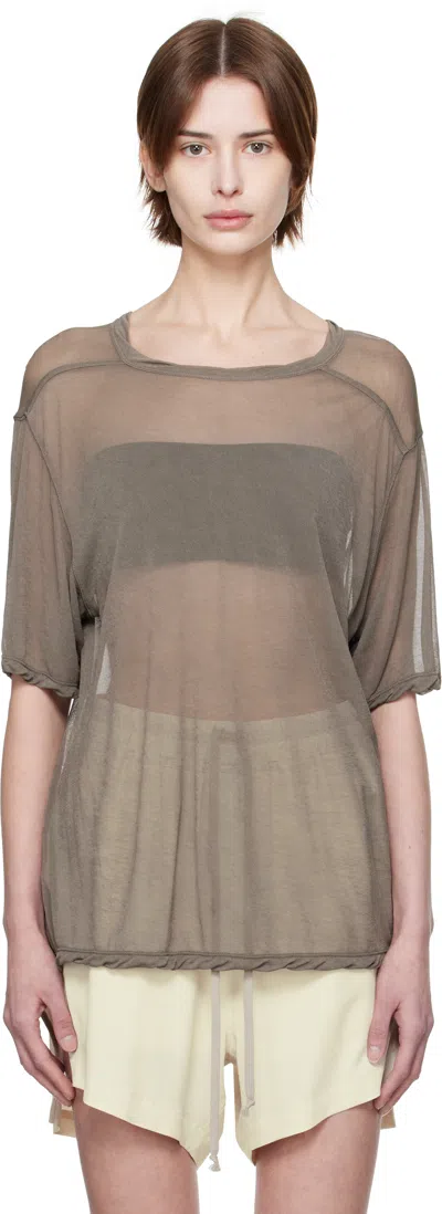 Rick Owens Gray Hollywood Brad T-shirt In 34 Dust