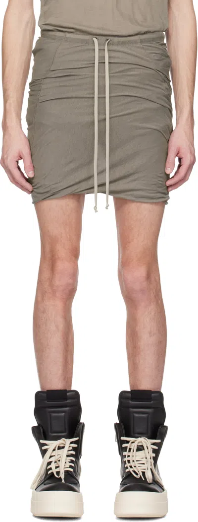 Rick Owens Gray Hollywood Buds Shorts In 34 Dust
