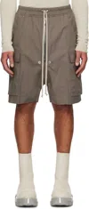 Rick Owens Cargobelas Cotton Shorts In Dust