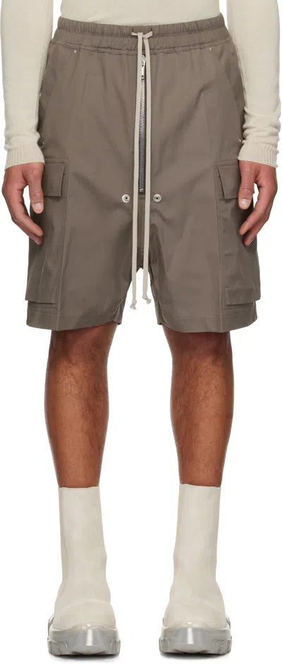 Rick Owens Drawstring Cargo Shorts In 34 Dust