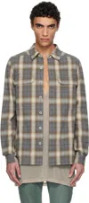 Rick Owens Gray Hollywood Cotton Plaid Overshirt In 158p Grey Plaid