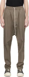 Rick Owens Gray Hollywood Drawstring Long Trousers In 34 Dust