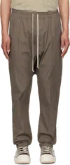 Rick Owens Gray Hollywood Drawstring Long Trousers In 34 Dust