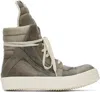 Rick Owens Gray Hollywood Geobasket Sneakers In 34341 Dust/dust/milk