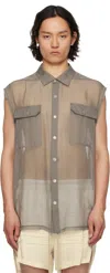 Rick Owens Gray Hollywood Jumbo Sl Shirt In 34 Dust