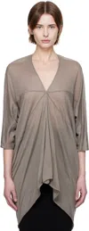 Rick Owens Gray Hollywood Kite Blouse In 34 Dust