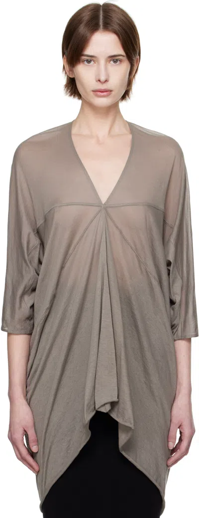 Rick Owens Gray Hollywood Kite Blouse In 34 Dust