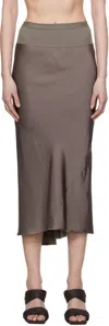 Rick Owens Gray Hollywood Knee Bias Midi Skirt In 34 Dust