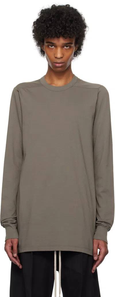 Rick Owens Gray Hollywood Level Ls T-shirt In 34 Dust
