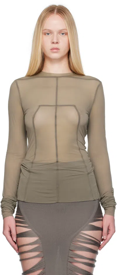 Rick Owens Gray Hollywood Lido Top In Green