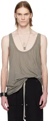 Rick Owens Gray Hollywood Lo Cut Tank Top In 34 Dust