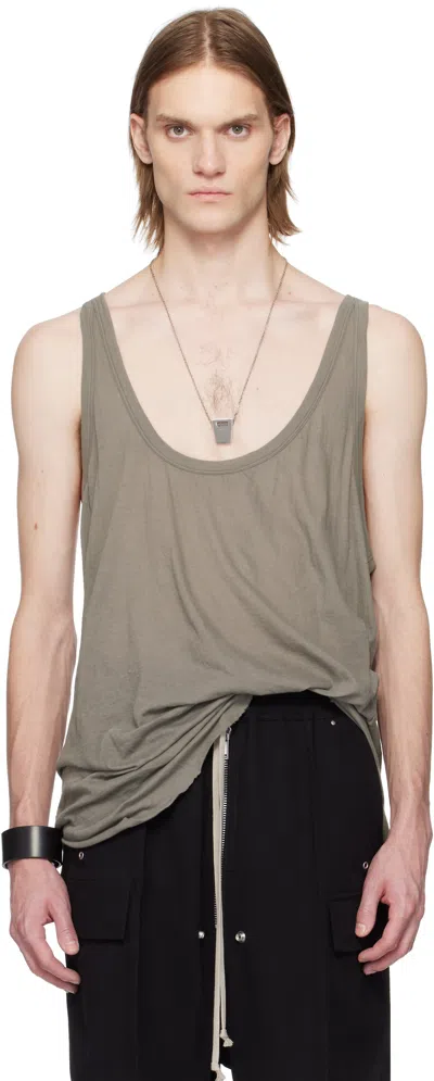 Rick Owens Gray Hollywood Lo Cut Tank Top In 34 Dust