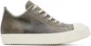 Rick Owens Gray Hollywood Low Sneaks Sneakers In 3411 Dust/milk/milk