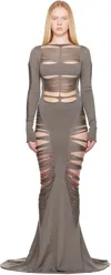 Rick Owens Gray Hollywood Luna Maxi Dress
