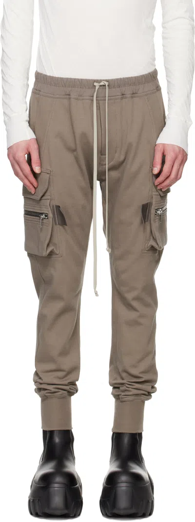 Rick Owens Gray Hollywood Mastodon Megacargo Pants In 34 Dust
