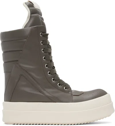 RICK OWENS GRAY HOLLYWOOD MEGA GEOBASKET SNEAKERS