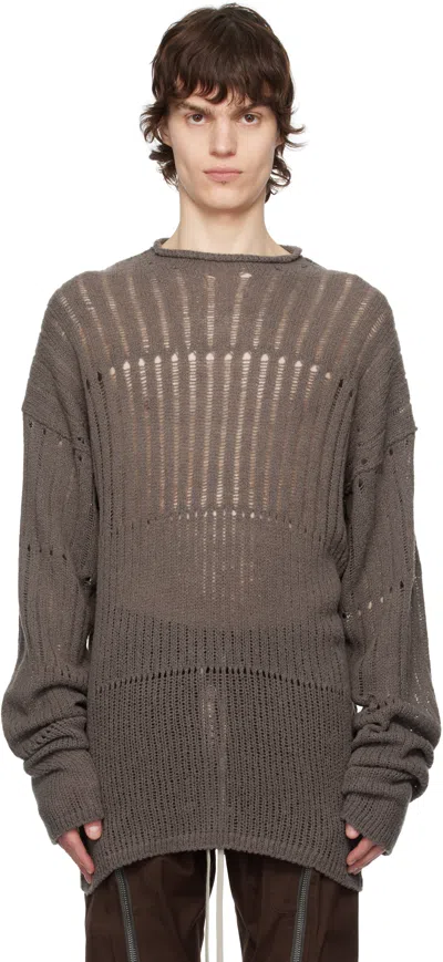 Rick Owens Gray Hollywood Oversized Pull Sweater In 34 Dust