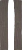 Rick Owens Gray Hollywood Rasato Knit Arm Warmers In 34 Dust