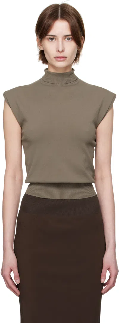 Rick Owens Gray Hollywood Sl Turtleneck In 34 Dust