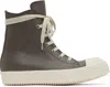Rick Owens Gray Hollywood Sneakers In 3411 Dust/milk/milk