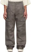 Rick Owens Gray Hollywood Stefan Cargo Pants In 34 Dust