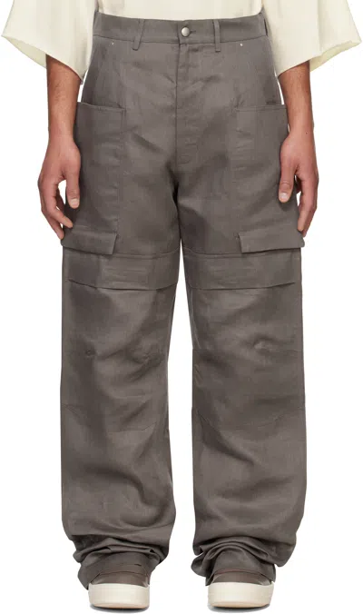 Rick Owens Gray Hollywood Stefan Cargo Pants In 34 Dust