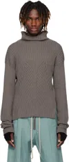 Rick Owens Gray Hollywood Tabard Sweater In 34 Dust