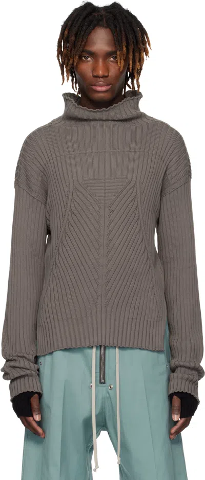 Rick Owens Gray Hollywood Tabard Sweater In 34 Dust