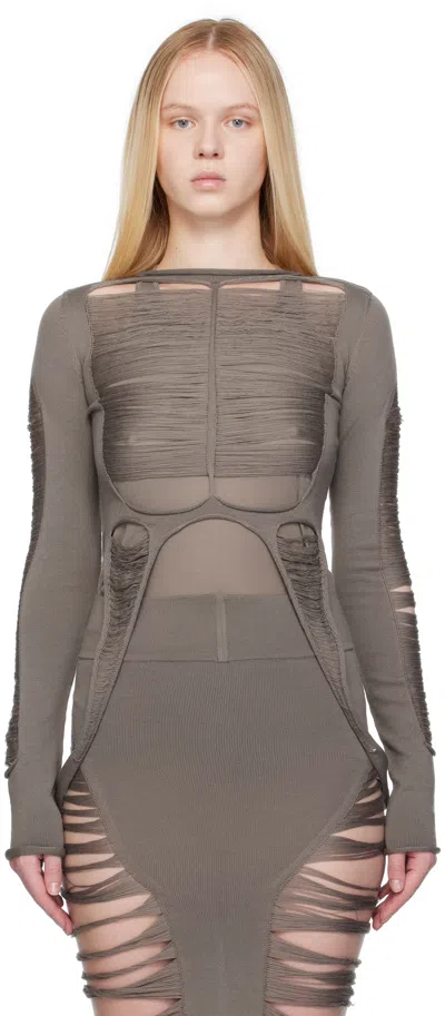 RICK OWENS GRAY HOLLYWOOD TANJA LS TOP