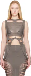 Rick Owens Gray Hollywood Tanja Tank Top In Gray