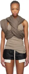 Rick Owens Gray Hollywood Triple Donut Top In 34 Dust