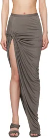 Rick Owens Gray Hollywood Twist Edfu Maxi Skirt In Gray