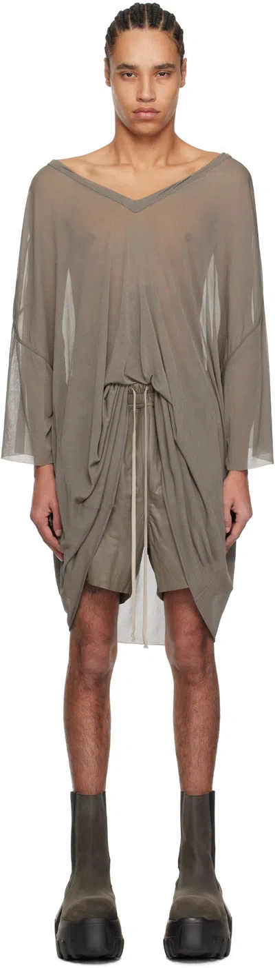 Rick Owens Gray Hollywood V Tommy T-shirt