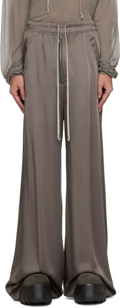 Rick Owens Gray Hollywood Wide Bela Trousers In Dust