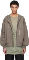 Rick Owens Windbreaker Loose Fit Hooded Sweatshirt In 34 Dust