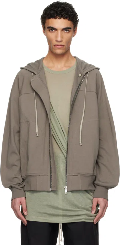 RICK OWENS GRAY HOLLYWOOD WINDBREAKER HOODIE