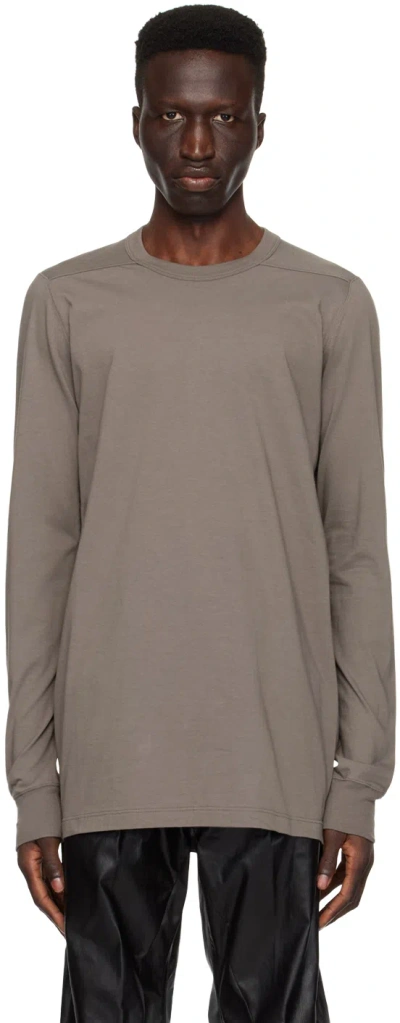 Rick Owens Gray Level Long Sleeve T-shirt In 34 Dust