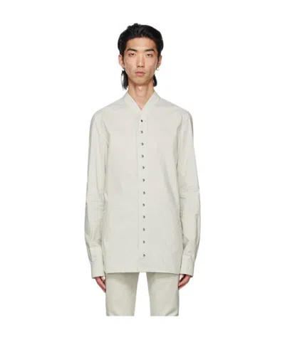 Rick Owens Gray Logo Shirt In White