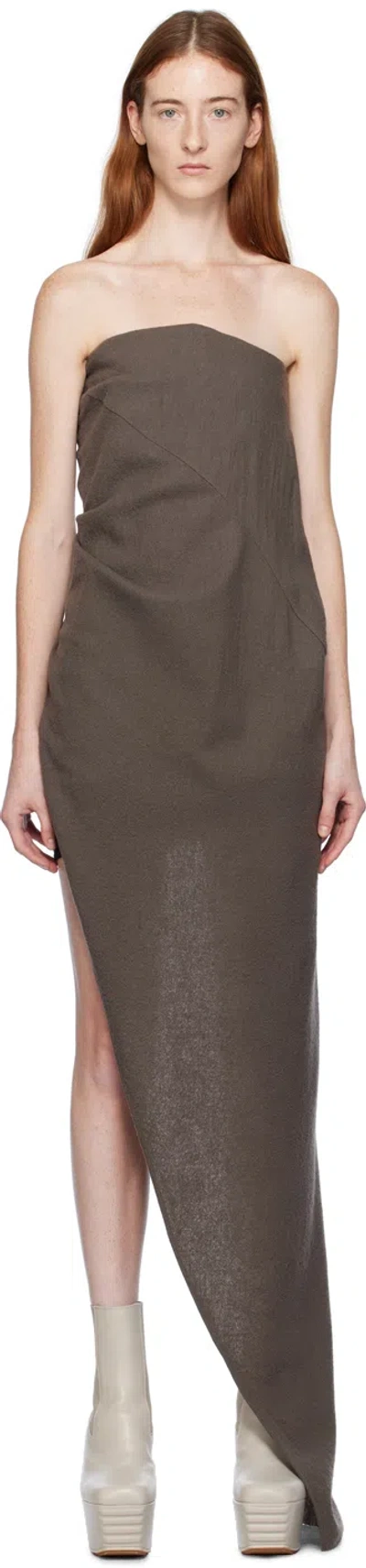 Rick Owens Gray Long Tube Top In 34 Dust