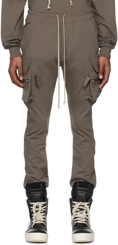 Rick Owens Grey Mastodon Cargo Trousers In 34 Dust