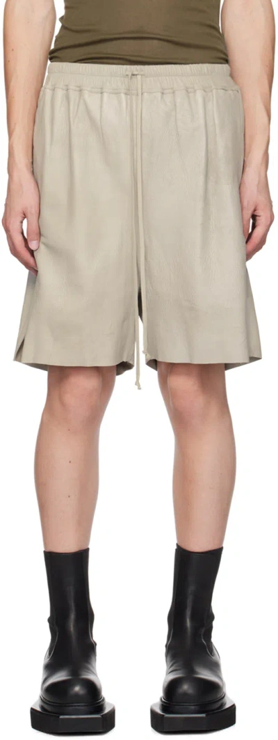 Rick Owens Gray Megablister Shorts In 08 Pearl