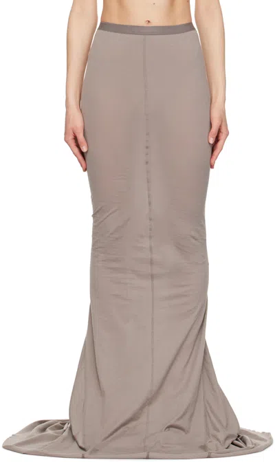 Rick Owens Gray Pillar Maxi Skirt In 34 Dust