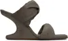Rick Owens Gray Porterville Cantilever 8 Twisted Heeled Sandals In 34 Dust