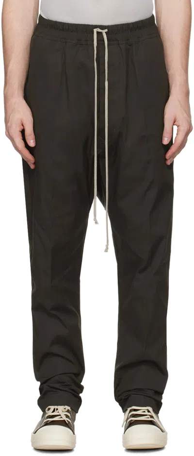 Rick Owens Gray Porterville Drawstring Long Trousers In 78 Drkdust