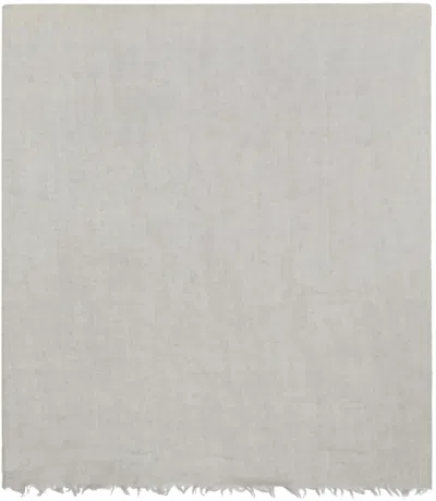 Rick Owens Fringed Cashmere Scarf In 08 Pearl